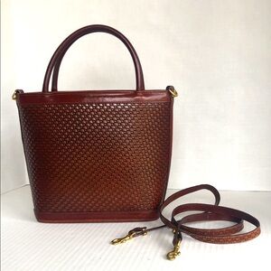 Vintage Brahmin Brown Leather Satchel Crossbody, made in USA, excellent